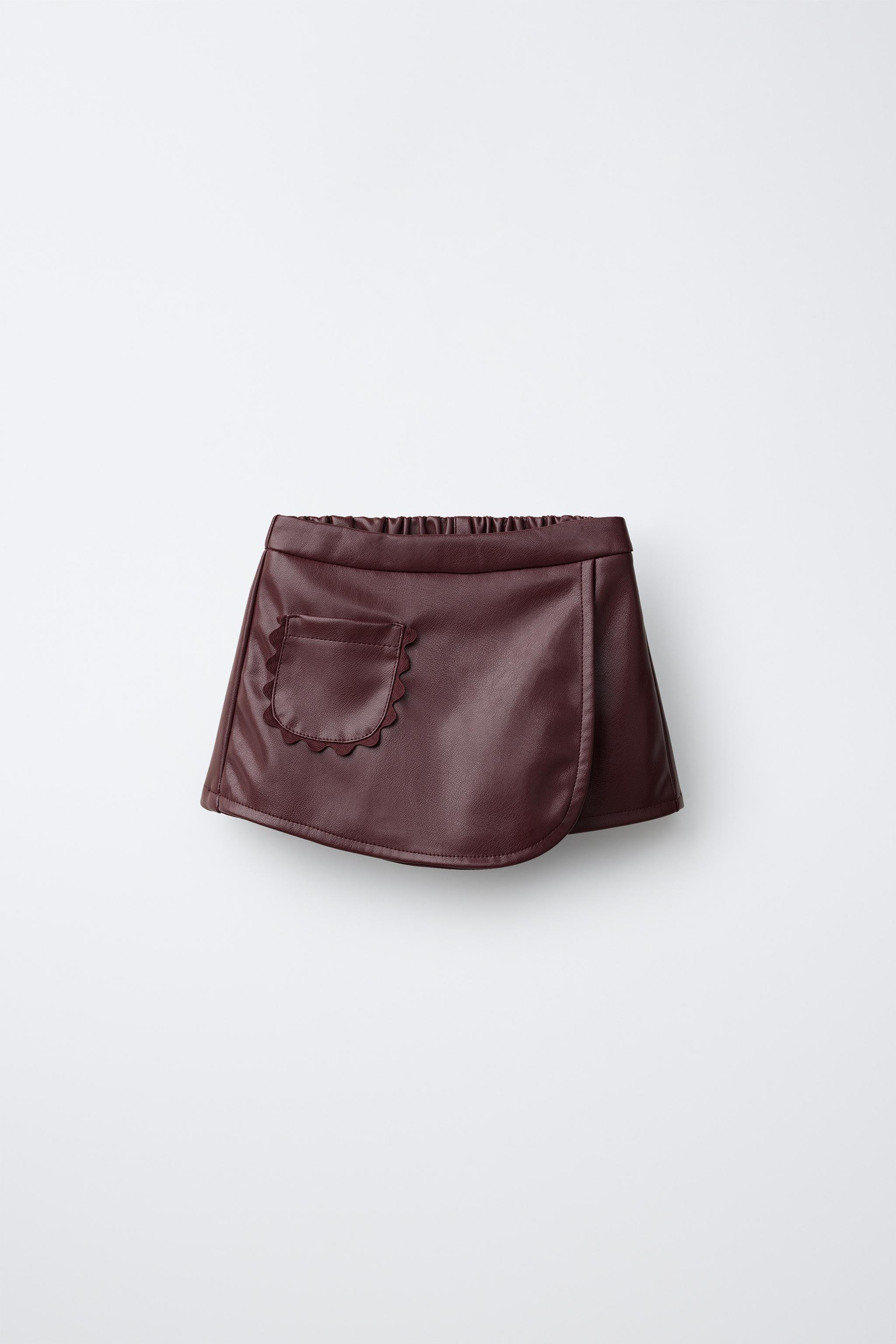 FAUX LEATHER BERMUDA SKIRT